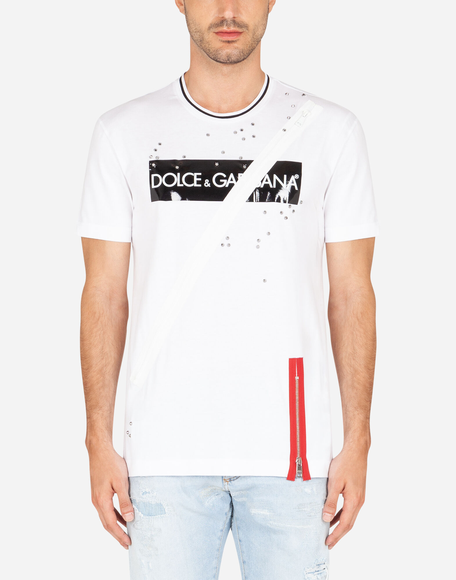 Tシャツ DOLCE＆GABBANAプリント+ジップ