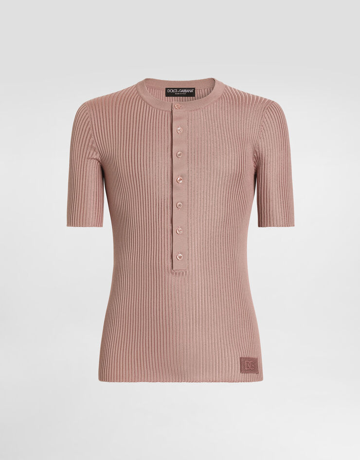 Dolce & Gabbana Serafino silk pullover Pink GXXBNZJBSOZ