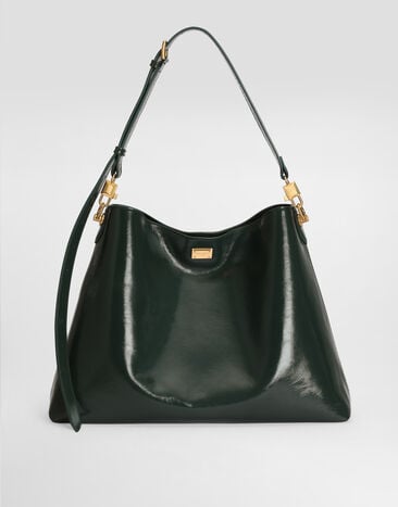 Dolce & Gabbana Large Vittoria calfskin shoulder bag Green BB7942AZ000