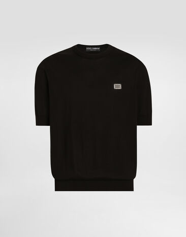 Dolce & Gabbana Cotton round-neck sweater with tag Black GXX03TJBCE9