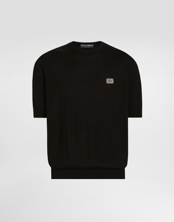 Dolce & Gabbana Cotton round-neck sweater with tag Black GXX03TJBCE9