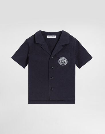 Dolce & Gabbana Short-sleeved shirt in cotton Blue L14S44FR51F