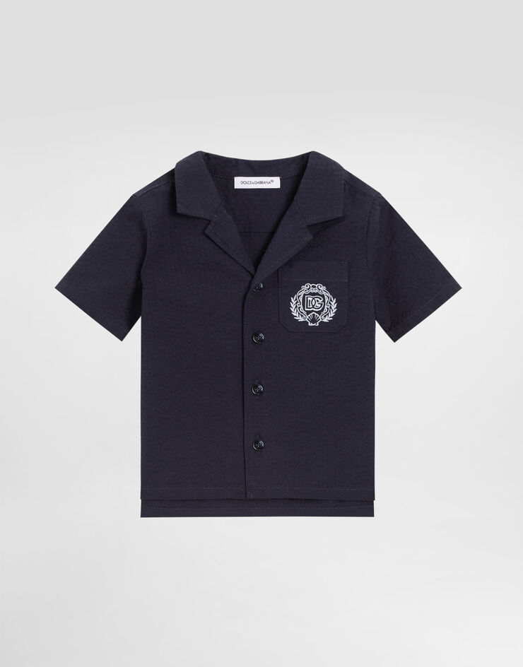 Dolce & Gabbana Short-sleeved shirt in cotton Blue L14S44FR51F