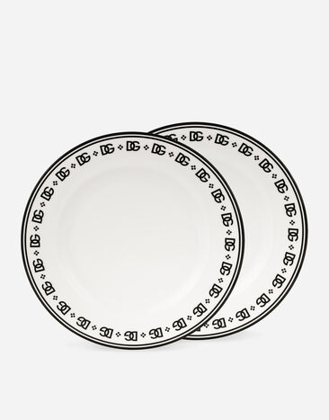 Dolce & Gabbana Set 2 Porcelain Dinner Plates Multicolor TC0S04TCALH