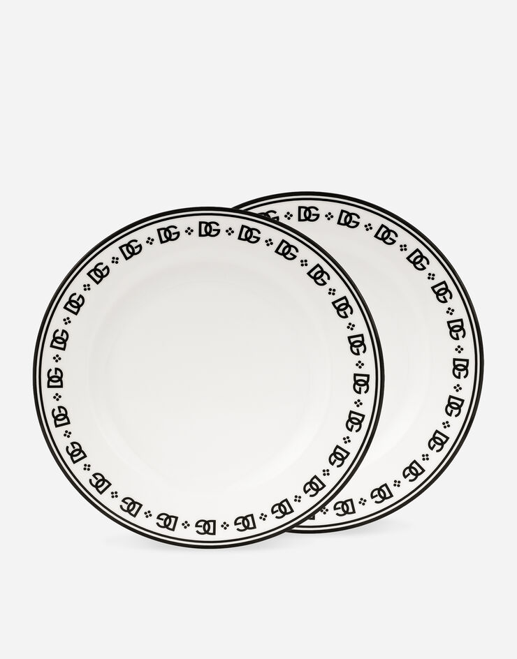 Dolce & Gabbana Set 2 Porcelain Dinner Plates Multicolor TC0S04TCALH