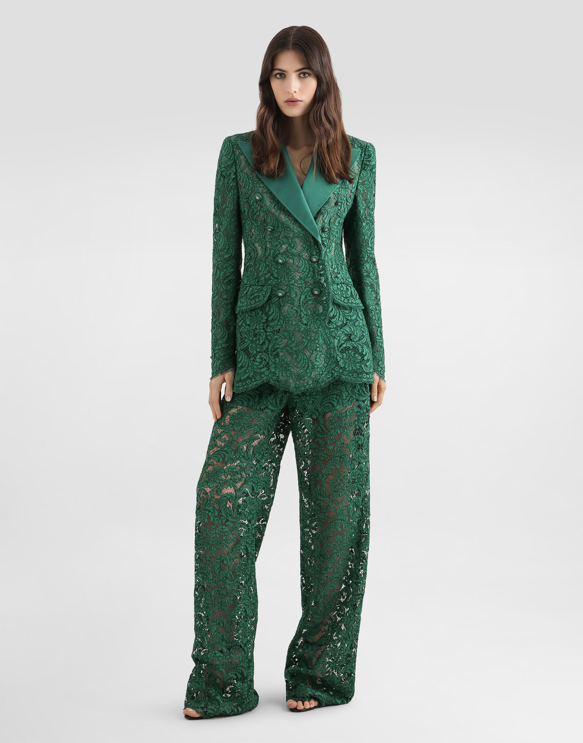 Greenのウィメンズ コルドネット レース パンツ | Dolce&Gabbana®