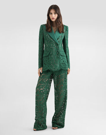 Dolce & Gabbana Cordonetto lace trousers Green FTCPTTHLMTB