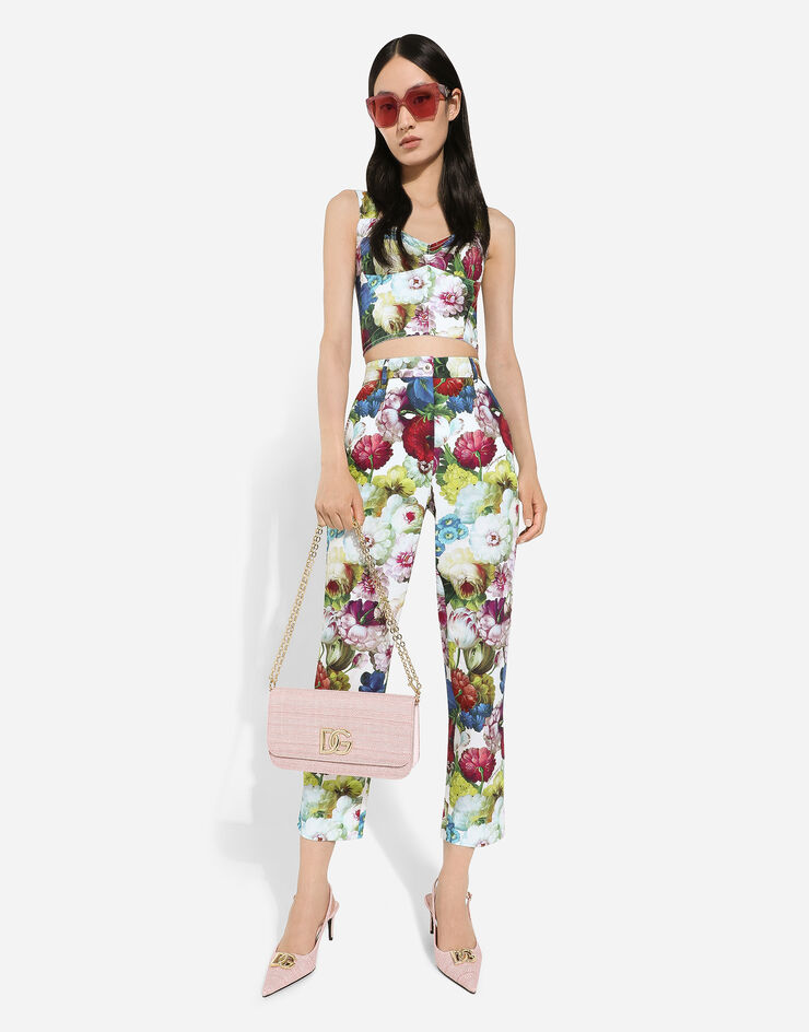 Dolce & Gabbana Cotton pants with nocturnal flower print Print FTC3FTHS5Q2