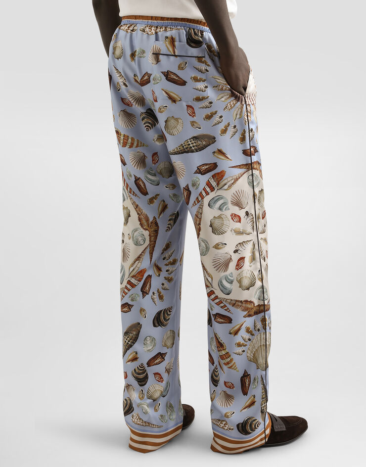 Dolce & Gabbana Shell-print silk twill trousers Multicolor GVRMATHI1ZB