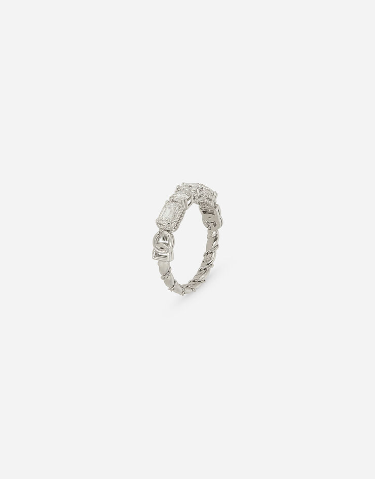 Dolce & Gabbana Bague Easy Diamond en or blanc 18 ct avec diamants Blanc WRQD3GWDIA1