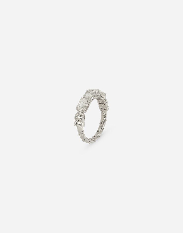 Dolce & Gabbana Ring Easy Diamond aus Weißgold 18 kt und Diamanten Weiss WRQD3GWDIA1