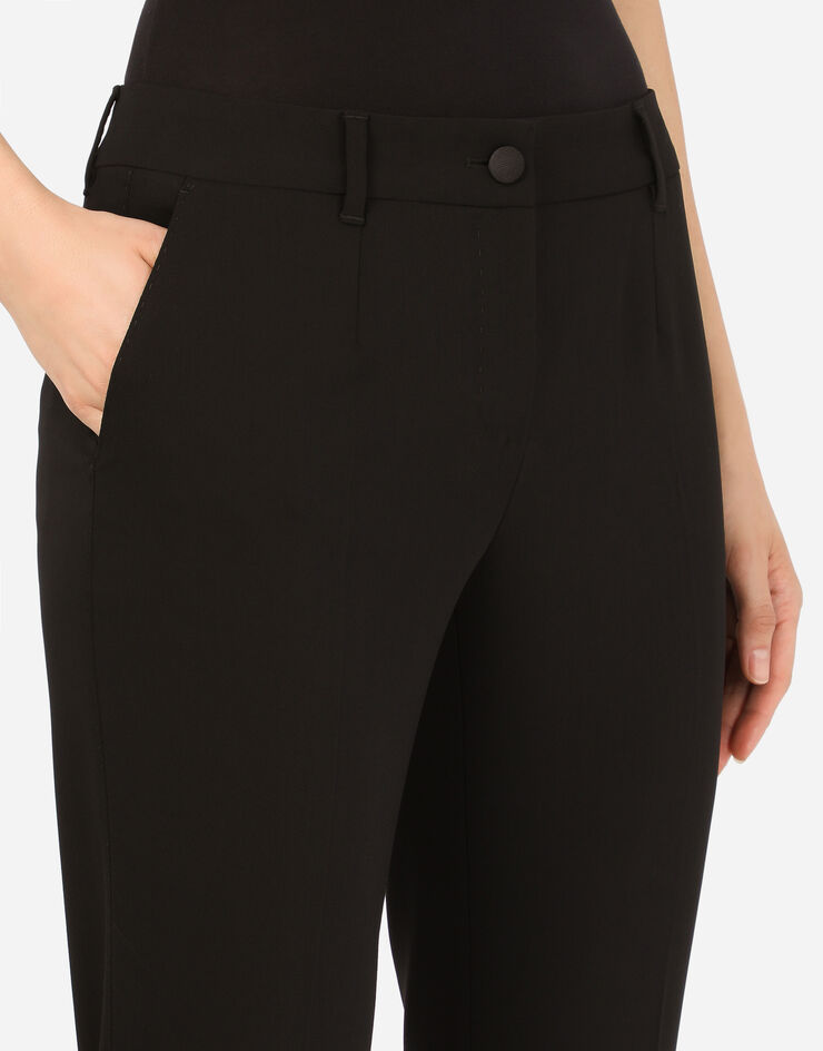 Dolce & Gabbana Low-rise floral drill pants BLACK FTATOTFUCC6