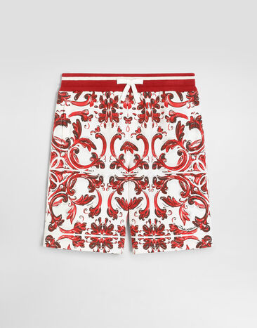 Dolce & Gabbana Majolica-print fleece bermuda shorts Multicolor L4JQR4II7KU