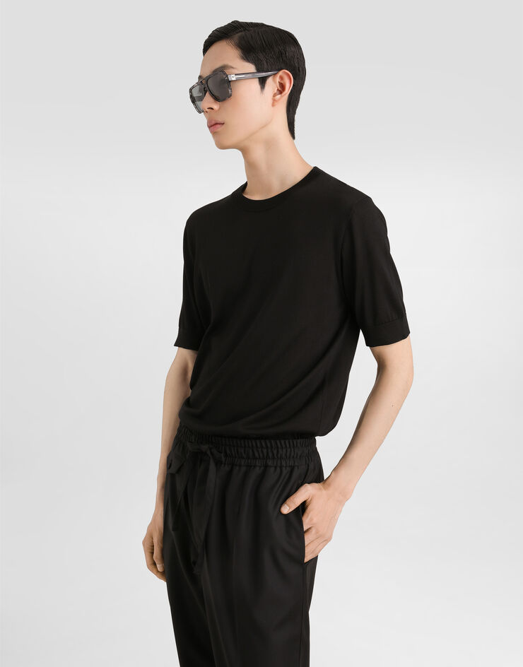 Dolce & Gabbana Silk pullover Black GXX03ZJBSO5