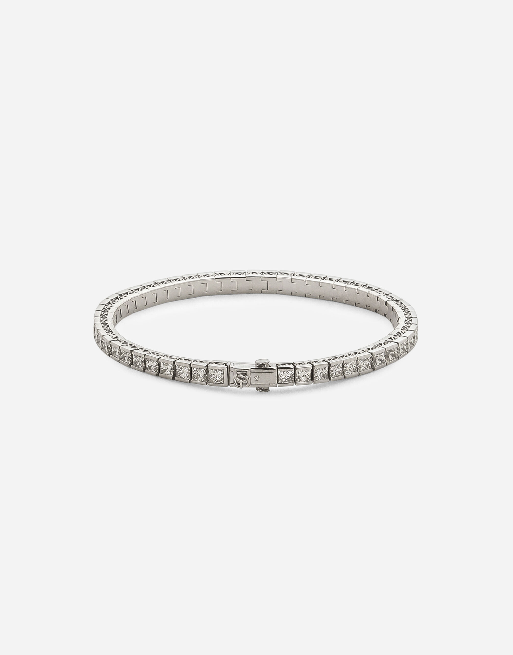 Dolce & Gabbana Bracelet tennis Easy Diamond en or blanc 18 ct avec diamants Blanc WBQA1GWTSQS