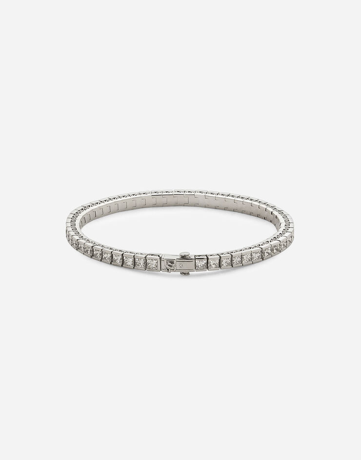 Dolce & Gabbana Tennisarmband Easy Diamond aus Weißgold 18 kt und Diamanten Weiss WBQA5GWDIA1