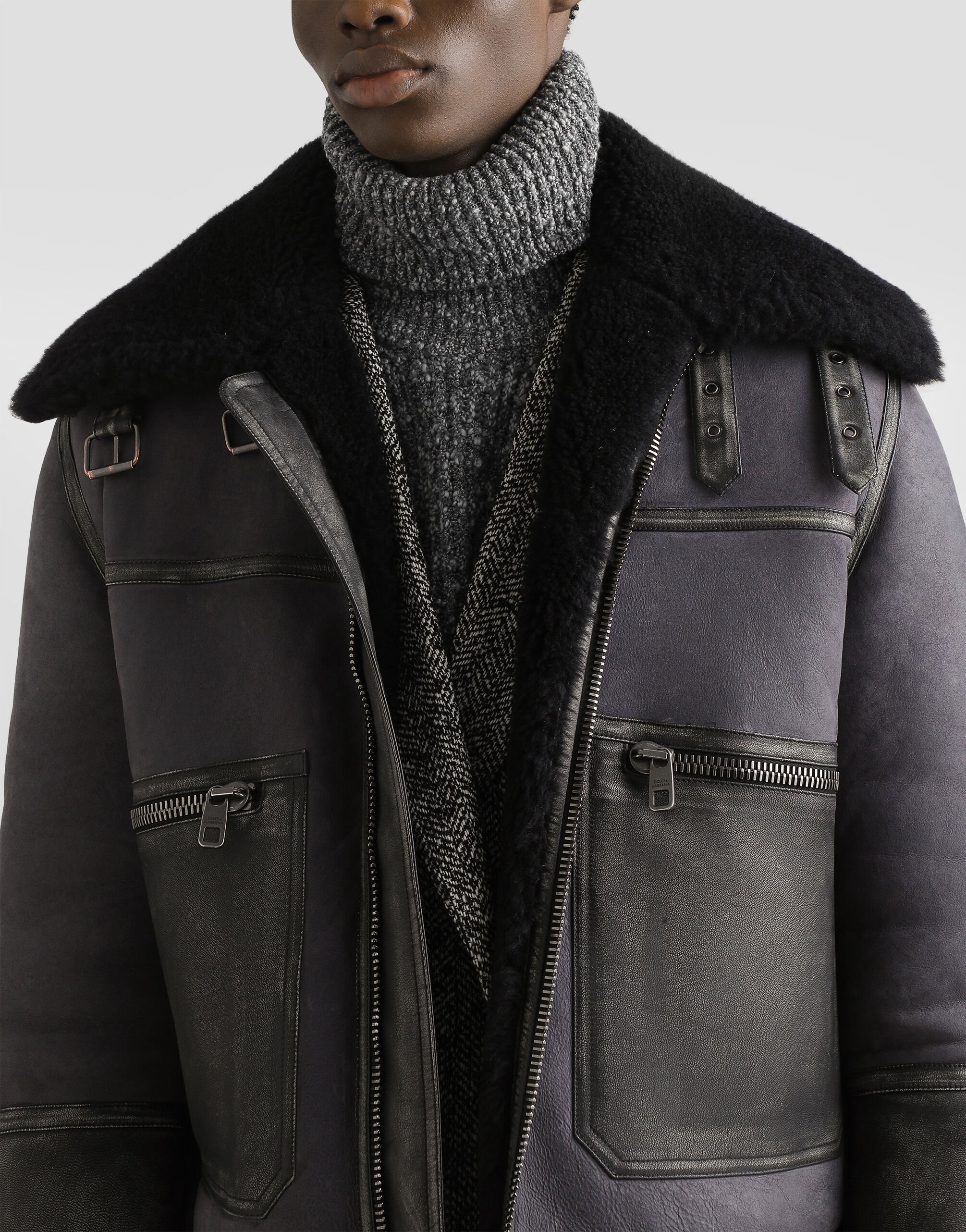 Shearling bomber jacket in Brown for Men | Dolce&Gabbana® US