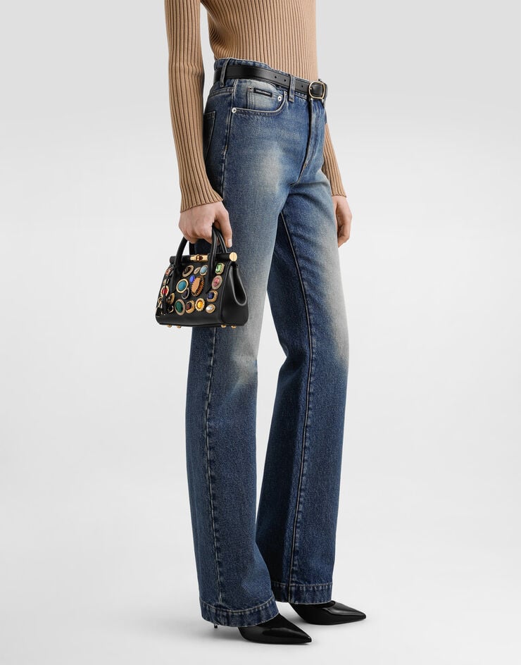 Dolce & Gabbana Day Bag Mini Marlene aus Plongé-Kalbsleder Braun BB7744AP066