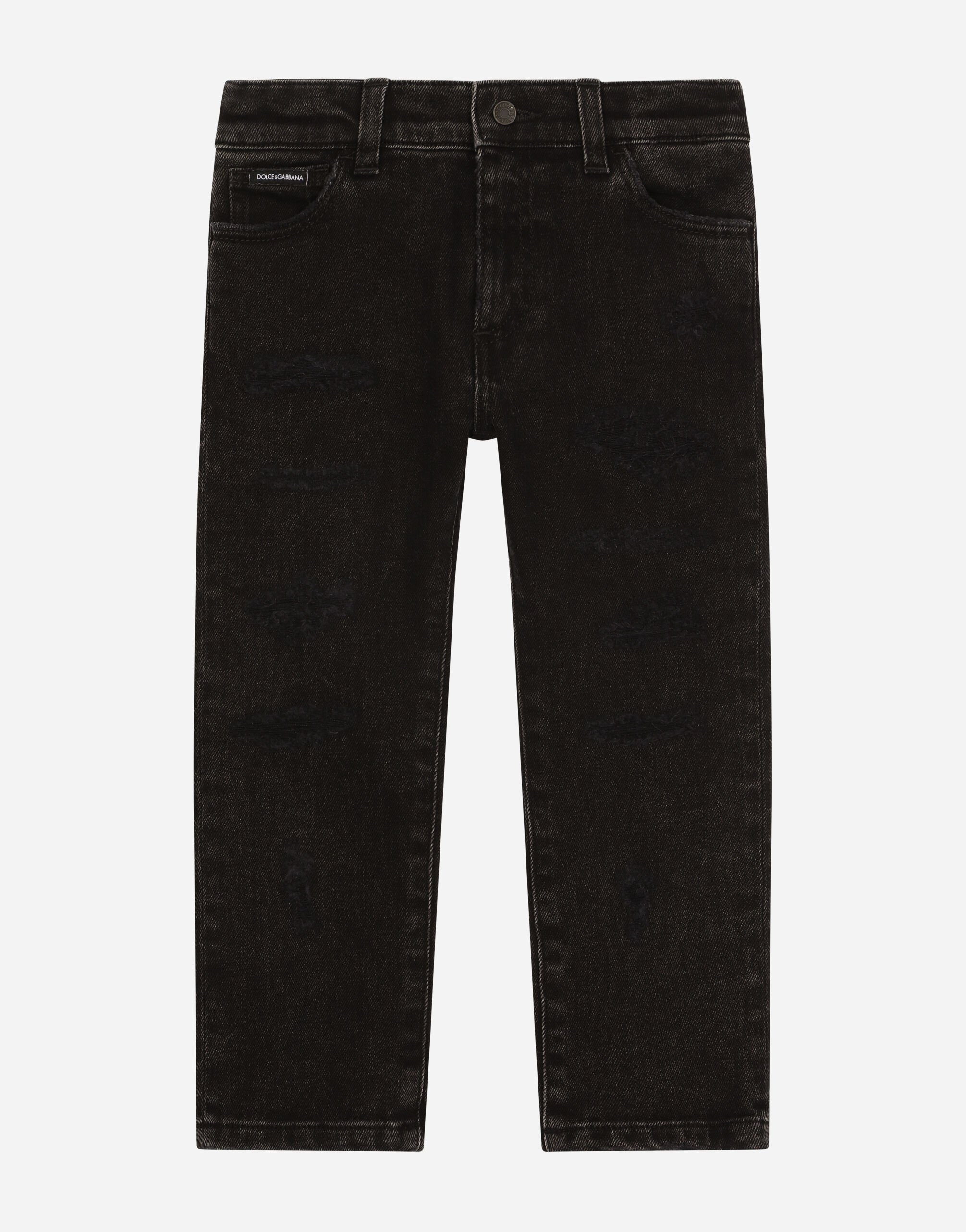 Dolce&Gabbana Washed regular-fit jeans with rips Multicolor L44P32HJMPB