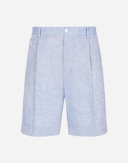 Dolce & Gabbana Linen shorts Blue GV37ATHI1QD