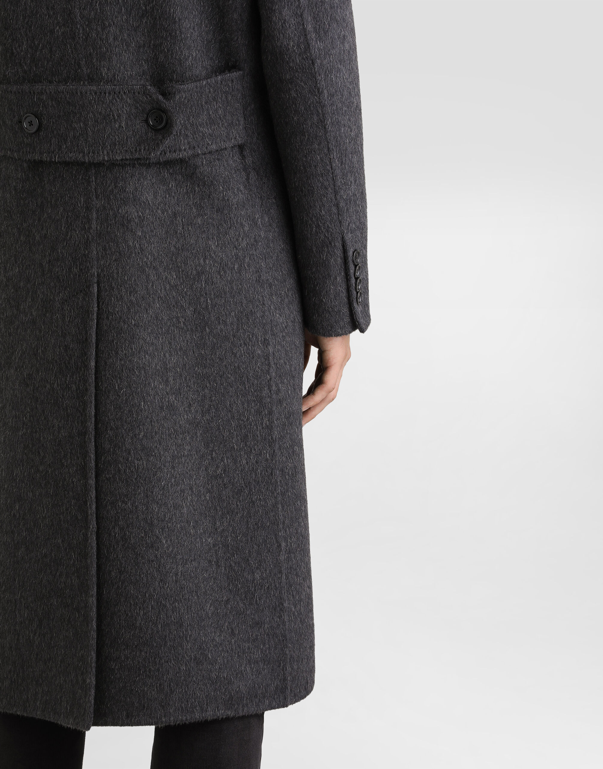 Double-breasted wool and cashmere coat in Grey for Men