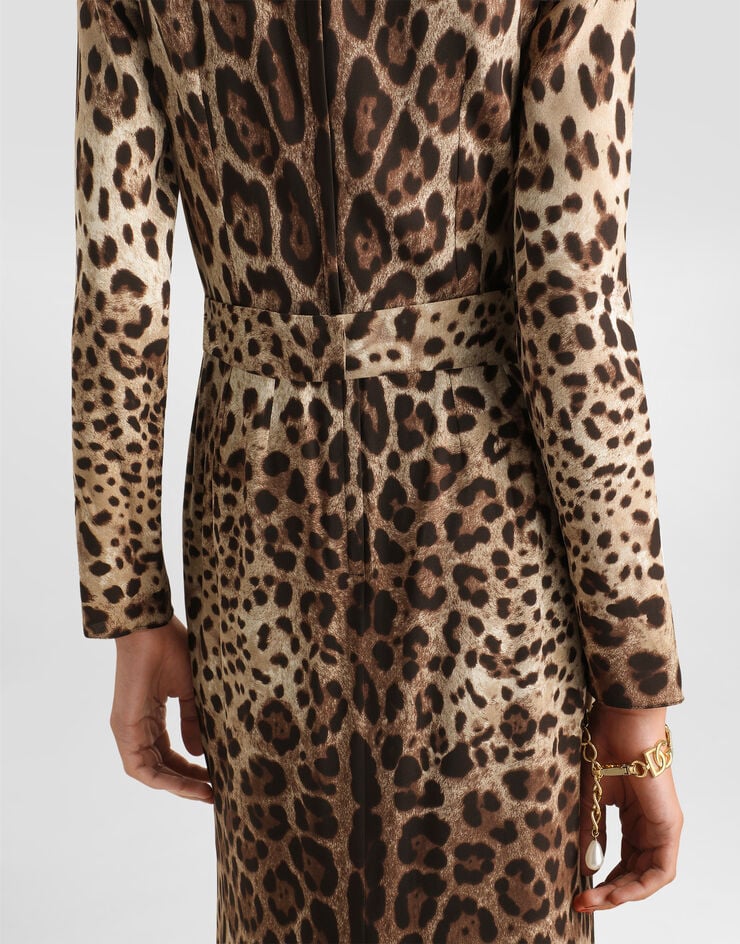 Dolce & Gabbana Leo-print charmeuse dress Print F612ITFSADD