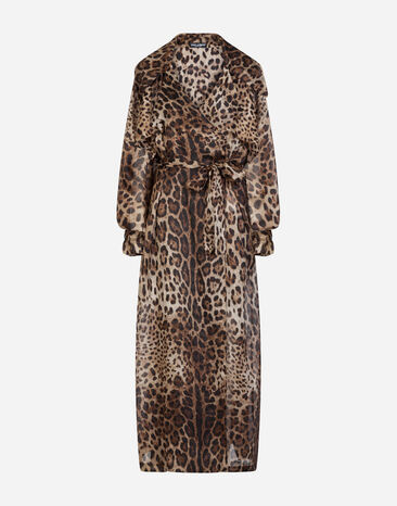 Dolce & Gabbana Gabardina de organza estampado leopardo Multicolor F0Z79THS15L