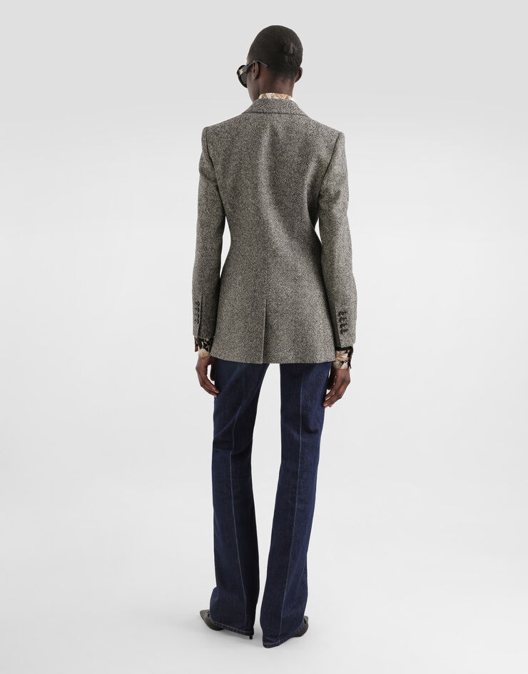 Dolce & Gabbana Single-breasted jacket in dotted wool Multicolor F29QGTFMBAR