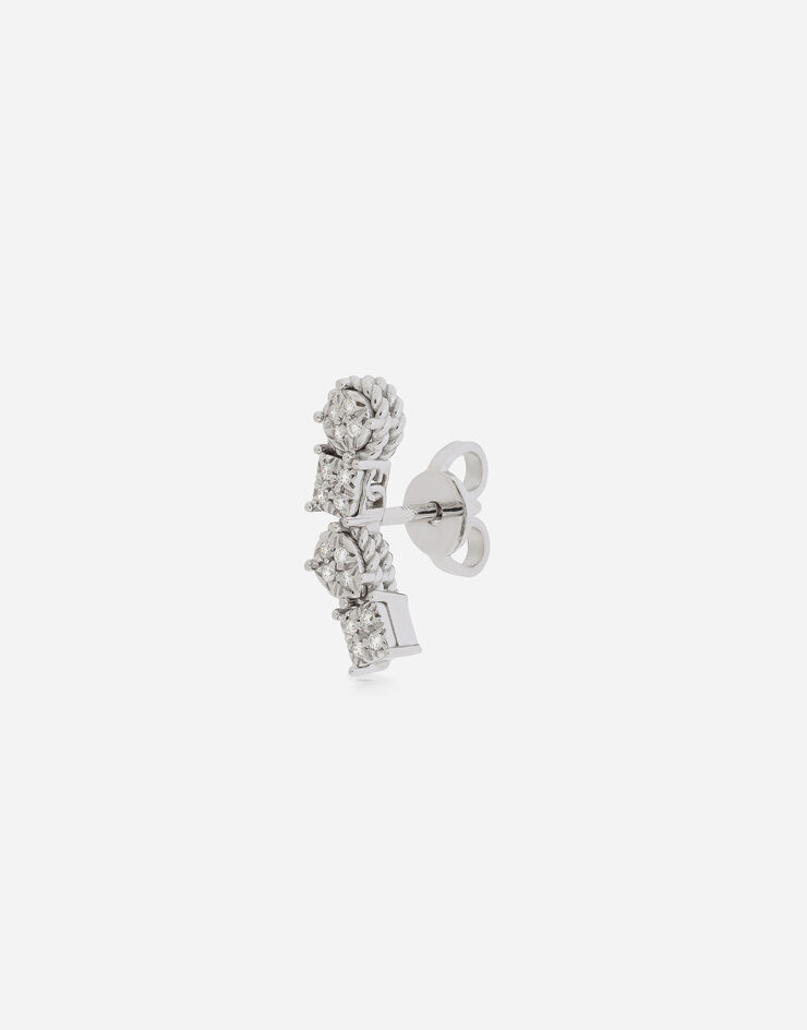 Dolce & Gabbana Single earring in white gold 18kt with diamonds pavé White WSQA1GWPAVE