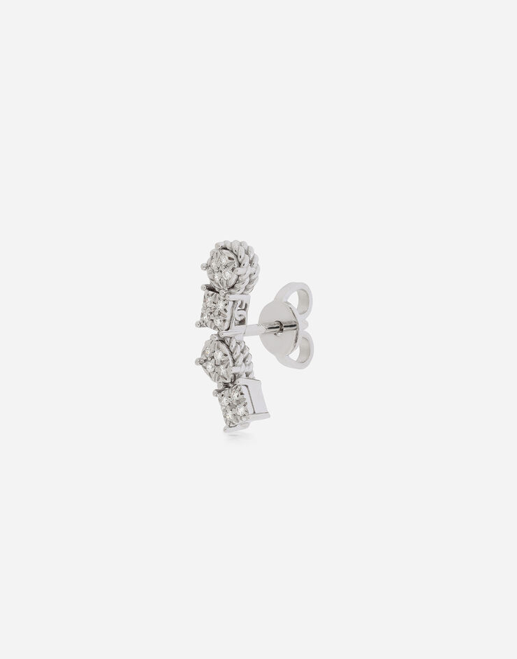 Dolce & Gabbana Mono boucle d’oreille en or blanc 18 ct avec pavé de diamants Blanc WSQA1GWPAVE
