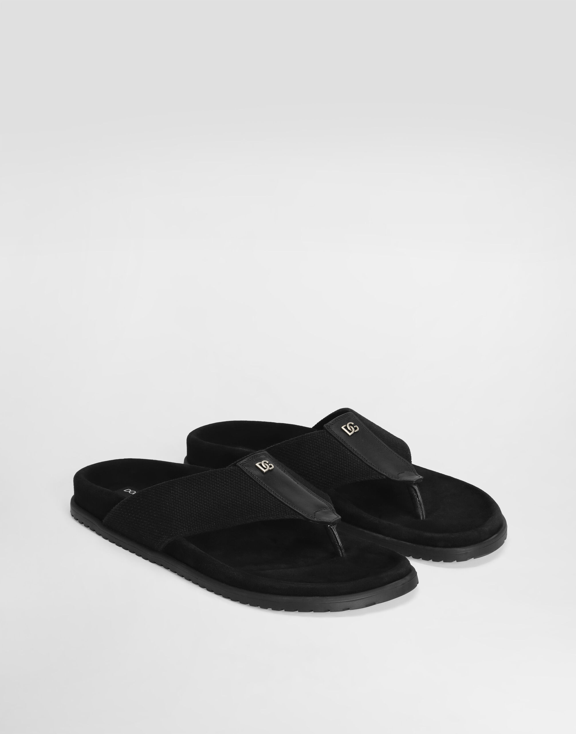 dolce&gabbana ドルガバ　サンダル　ブラック　黒 16 17 18 ブラックのメンズ ファブリック トング サンダル | Dolce&Gabbana®