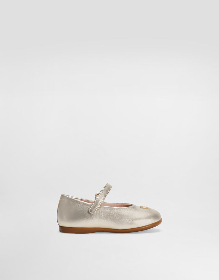 Dolce & Gabbana Laminated nappa leather ballet flats Grey D20114AJ133