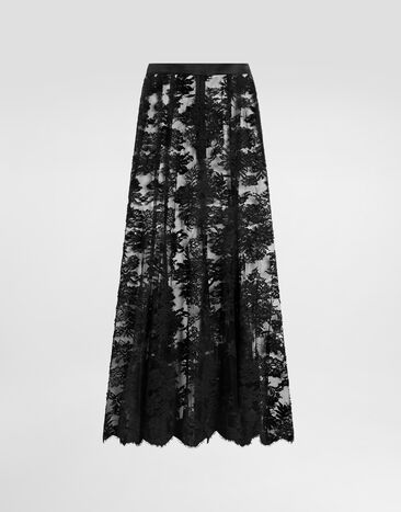 Dolce & Gabbana Chantilly lace skirt Black F4C0UTILMA8