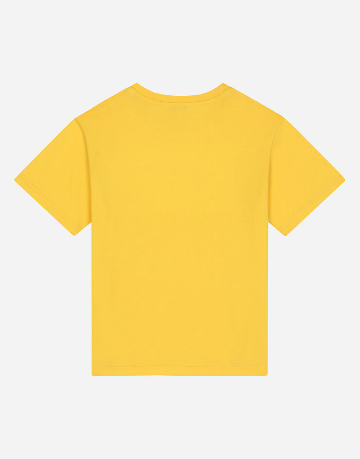 DolceGabbanaSpa Jersey T-shirt with embossed logo Yellow L4JTBLG7H6K