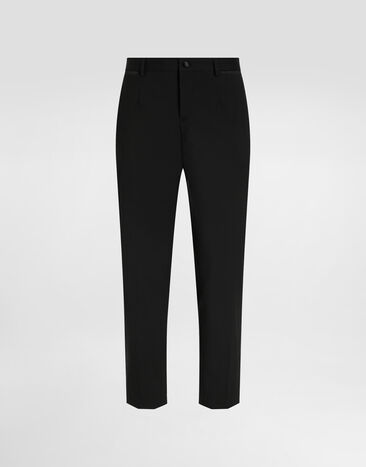 Dolce & Gabbana Stretch wool tuxedo pants Black GWZXMTGK300