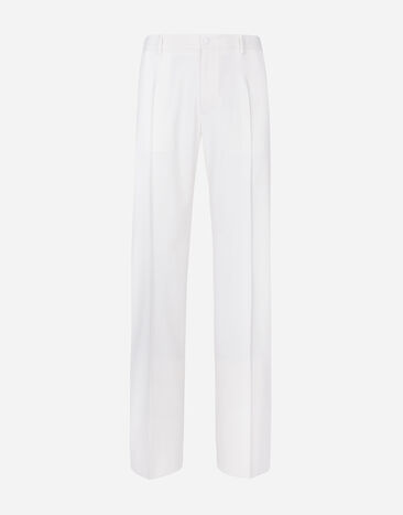 Dolce & Gabbana Stretch wool straight-leg pants White G8RG0TFU75F