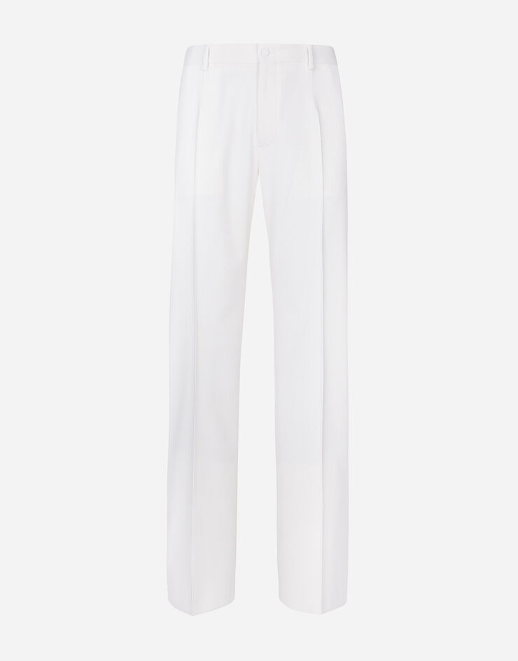 Dolce & Gabbana Stretch wool straight-leg pants White GYZMHTFUBGG