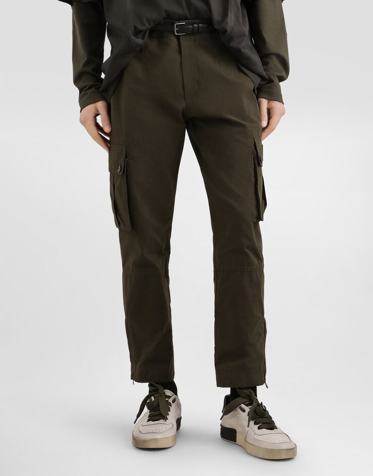 Dolce & Gabbana Waxed faille trousers Brown GP1F7THUMS8