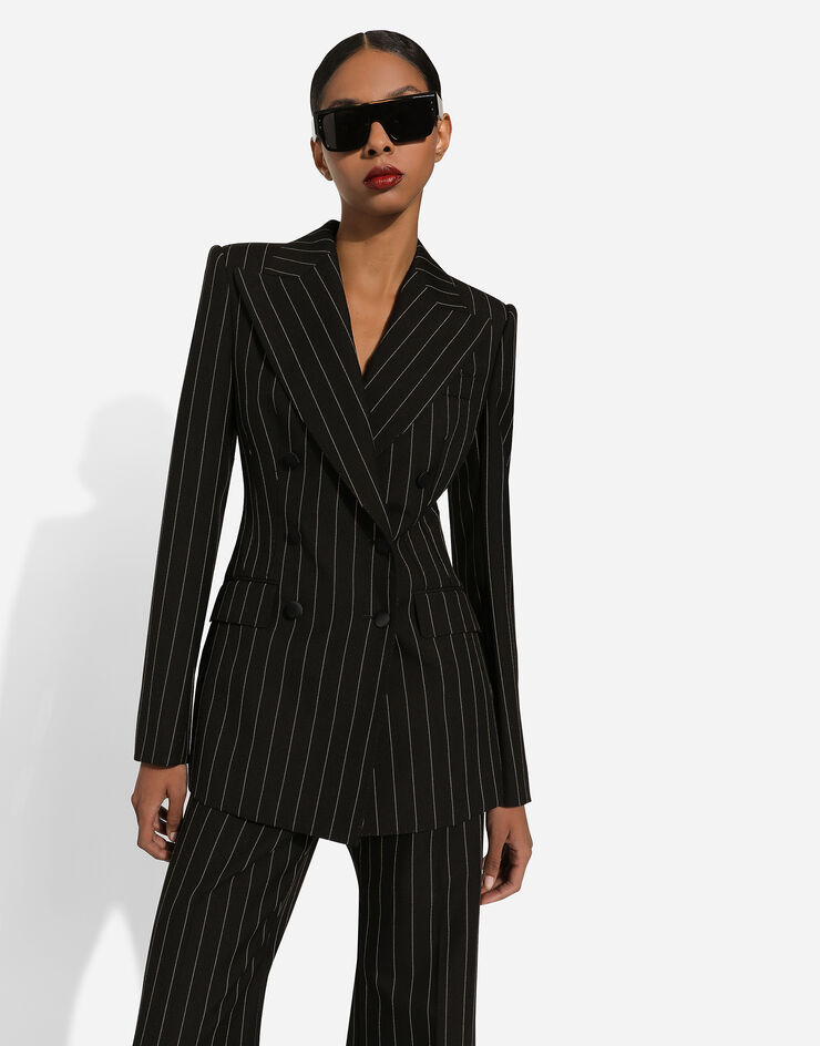 Dolce & Gabbana Double-breasted pinstripe wool Turlington jacket Multicolor F29QFTFR20A