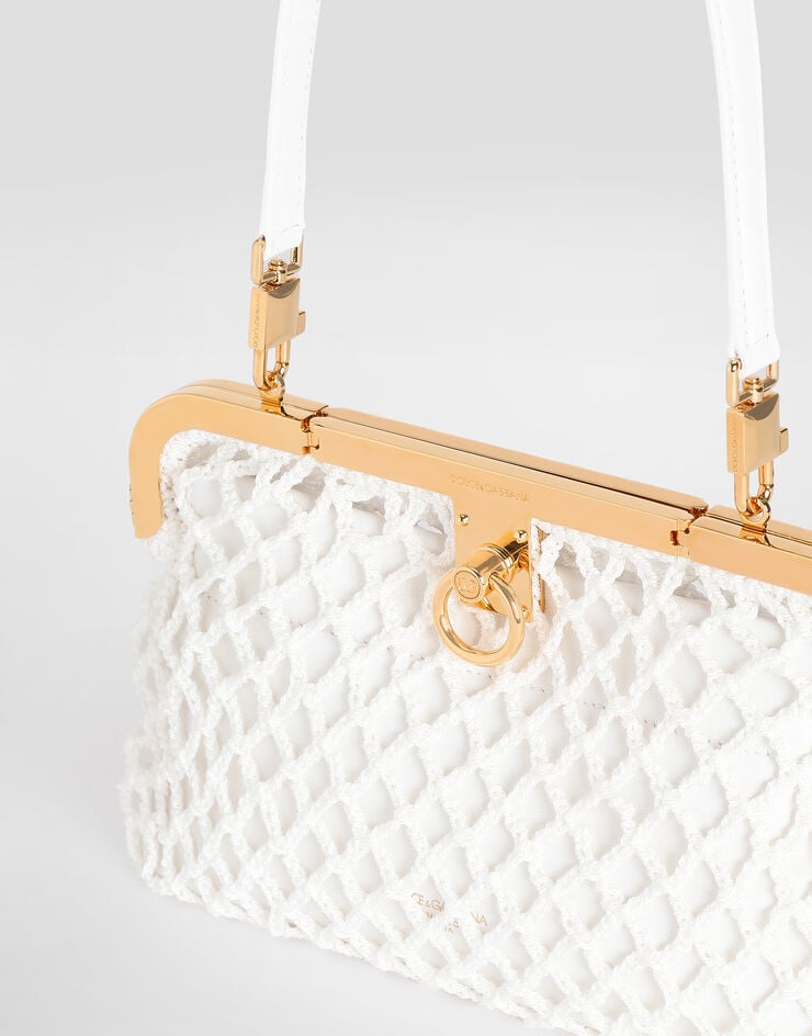 Dolce & Gabbana 핸드백 Amanda 메쉬, 팜멜라토 카프스킨 소재 White BB7920A0699