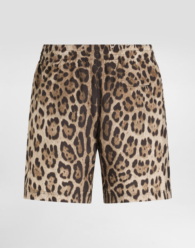 Dolce & Gabbana Mittellange Badeshorts Leoprint Drucken M4F40TONR48