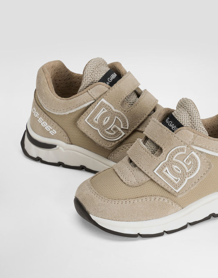 Dolce & Gabbana Sneaker DG running in tessuto mesh e crosta Beige DN0199AA954