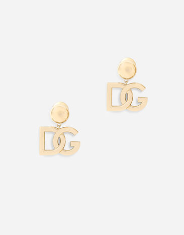 Dolce & Gabbana Pendientes Logo de oro amarillo 18 kt Blanco WEQA1GWSPBL