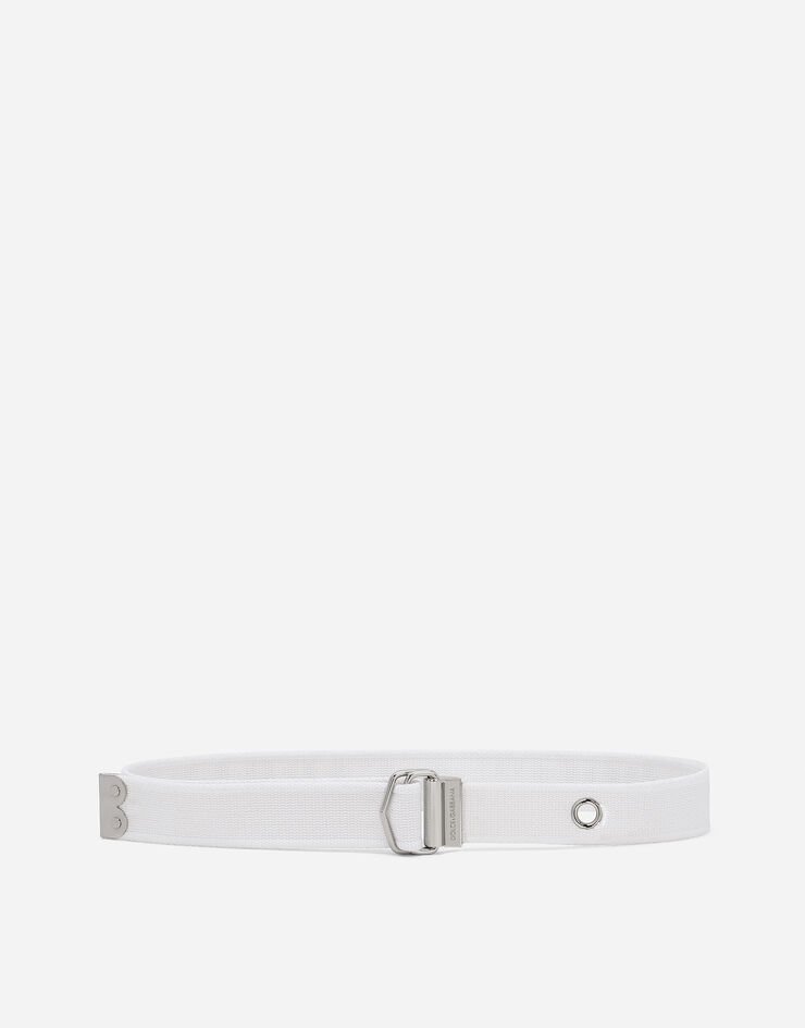 Dolce & Gabbana Cinturón de tejido con logotipo Blanco BC4851AQ048