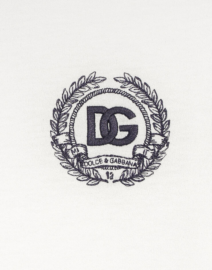 Dolce & Gabbana Jerseyt-shirt with DG embroidery White L4JTHVG7PGK