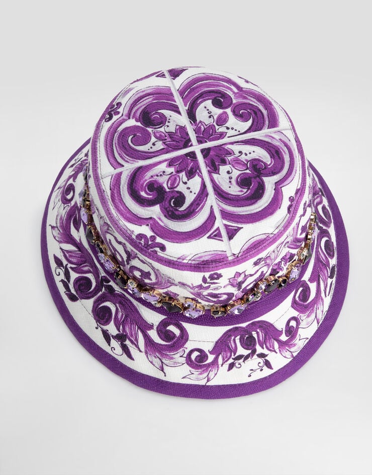 Dolce & Gabbana Majolica-print hat Multicolor FH671ZFPFSU