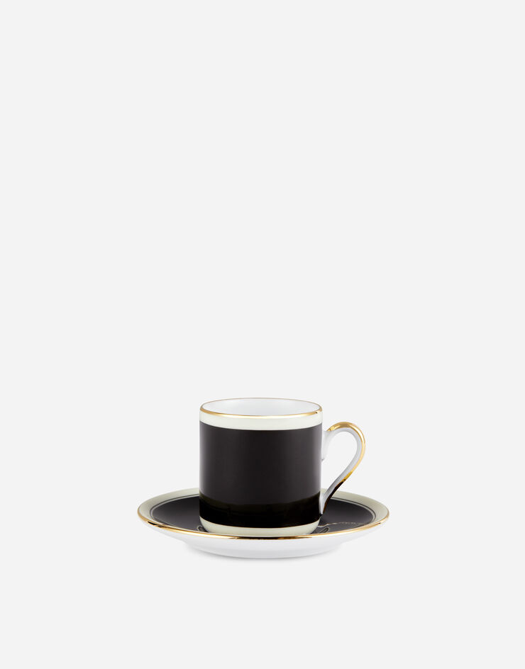 Dolce & Gabbana Tasse à Café avec Soucoupe en Porcelaine Multicolore TC0092TCA44