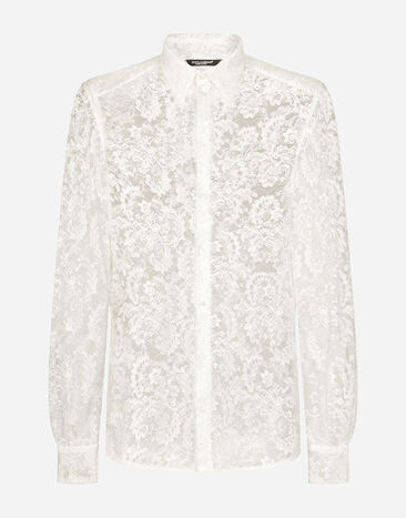 Dolce & Gabbana Lace Martini-fit shirt White G5IX8THLMHL