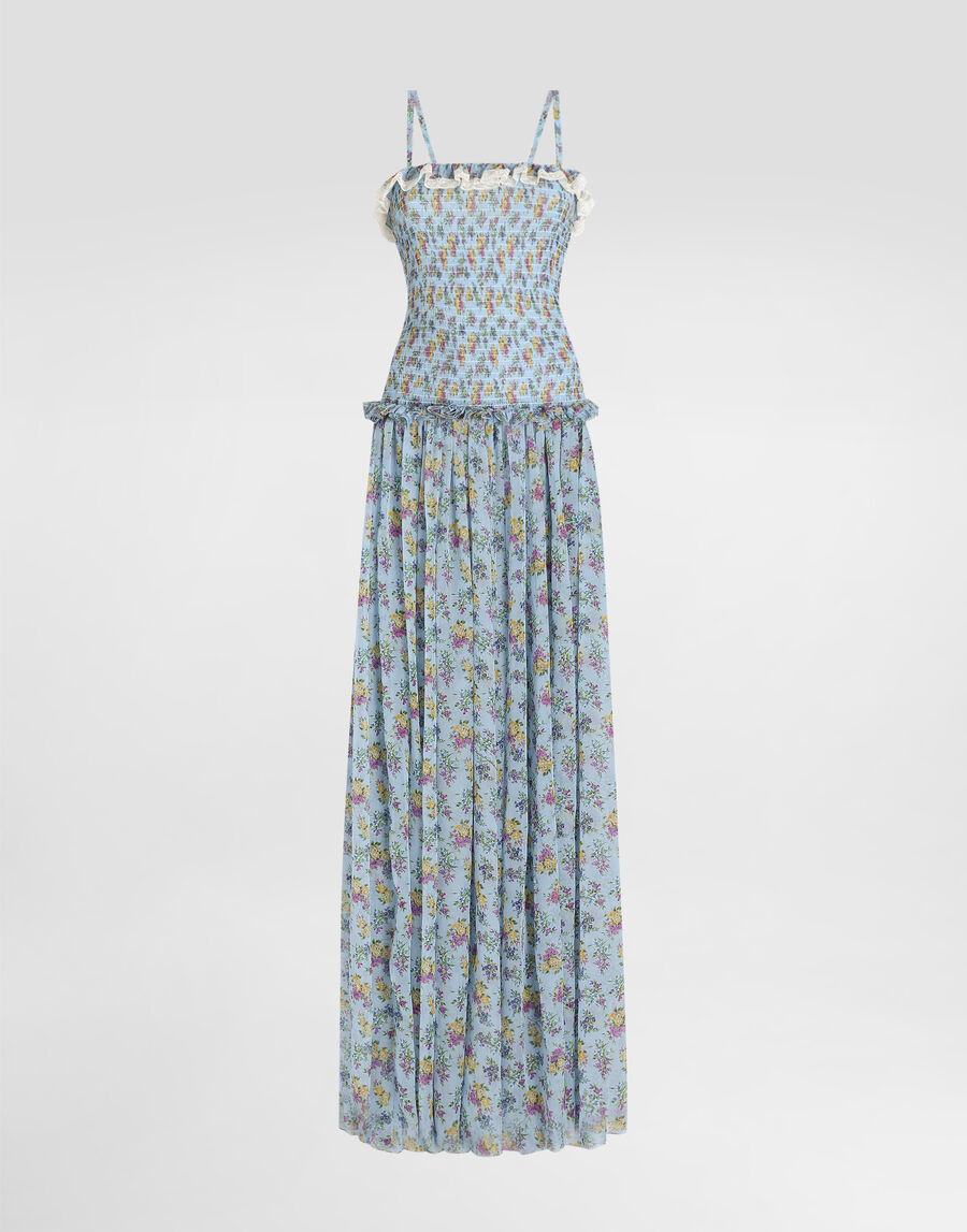 Small floral-print chiffon dress