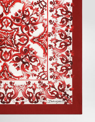 Dolce & Gabbana 50x50 majolica-print twill scarf Multicolor GQ704EG0WQ0